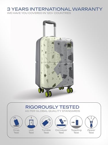 Image of Safari Tazzo 8 Wheels 55cm Cabin Size Trolley Bag, Hard Case Polycarbonate, 360º Wheeling Small Carry-on Luggage, Suitcase for Travel, Trolley Bags for Travel, Printed