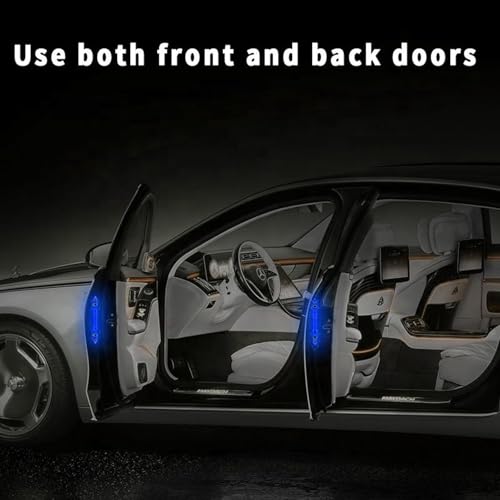 Image of Car Door Open Reflective Stickers for Cars & Bikes, Side Marker Bumper Fender Night Visibility Safety Warning Reflector Strips Waterproof Self Adhesive Universal Fit (Pack of 4, Blue)