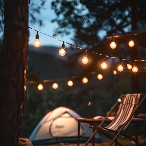 Image of LITVERSE String Lights for Outside 50 FT, Outdoor Lights for Patio with 50 + 1 Shatterproof LED Edison Bulbs, G40 Waterproof Connectable Hanging Lights for Backyard Bistro Party Balcony