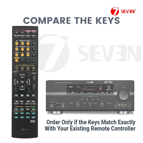 Image of 7SEVEN Compatible Home Theatre Remote Control RAV315 for Yamaha AV Receiver Home Audio RX-V461 RX-V561 377 640 WN22730 EU RAV311 HTR-6040 HTR-6050 HTR-6230 and Many More Model