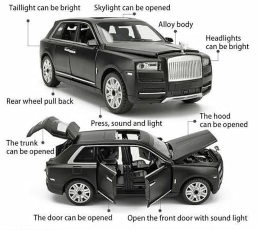 Image of Big Size Rolls-Royce Cullinan Model Car Exclusive Alloy Metal Car Pull Back Die-cast Car Toy car with Openable Doors & Light, Music Boys Gifts Toys for Kids (Cullinan 1:32)(Multi Color)