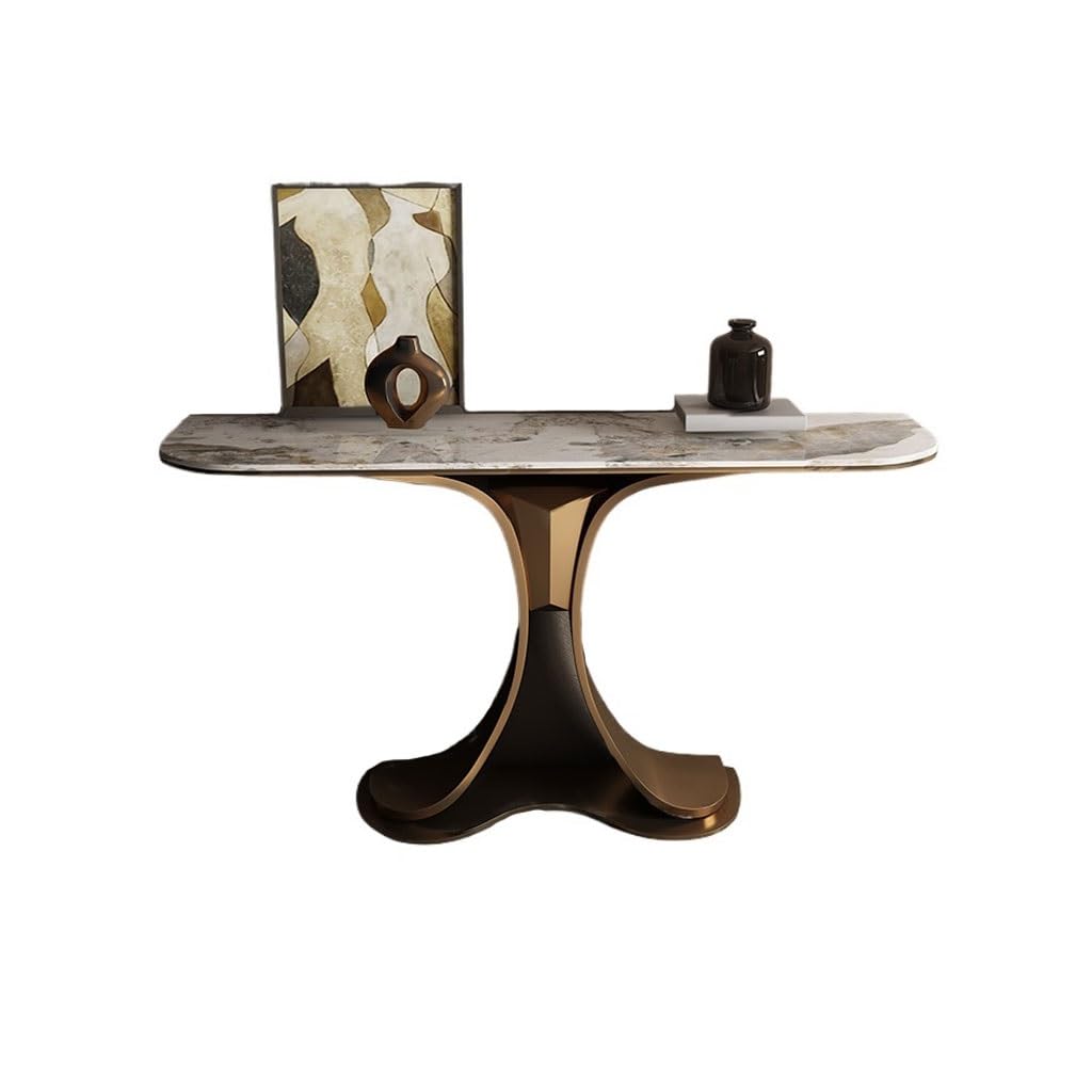 ENGENDER Console Tables Creative Stainless Steel Entry Entrance Table, Fashionable High-end Slate Corridor(B)