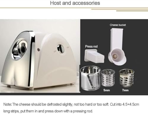 Commercial Cheese Grater, Electric Rotary Cheese Shredder Machine, with 3 Stainless Steel Drum Blades, Quick Shred - 1min/180 Pieces