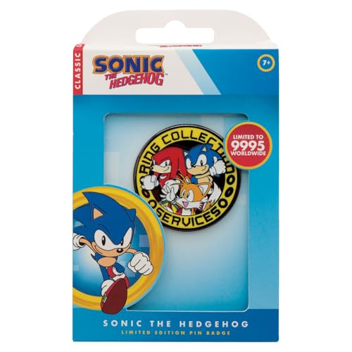 Insigne Sonic the Hedgehog Sonic, Tails & Knuckles Limited Edition Pin - Numéroté individuellement (9 995 dans le monde) - 40 mm