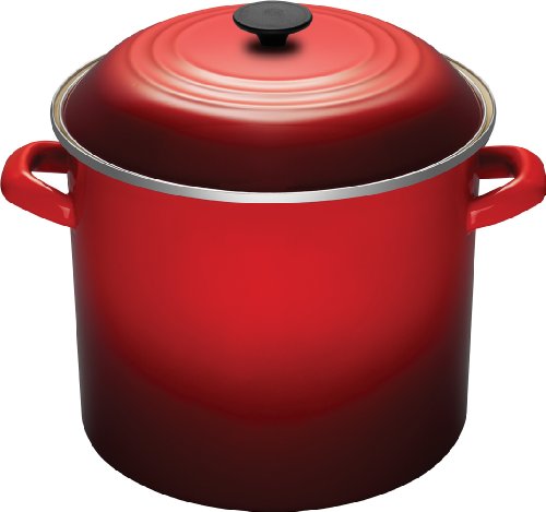 Le Creuset Enamel-on-Steel 16-Quart Covered Stockpot, Cerise (Cherry Red)