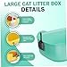 High Sided Litter Box 16x11x6 SplashProof Plastic Low Entry Litter Box with Shovel Cute Ear Shape Cat Toilet
