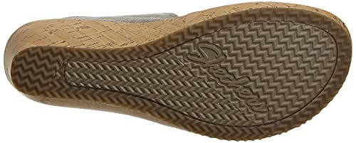Skechers Womens Beverlee - Smitten Kitten Stretch Vamp Sling Back Wedges Sandals, Taupe, 6.5 Us #TOP5