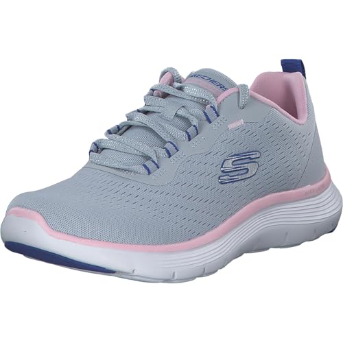 Skechers Flex Appeal 5.0, Zapatillas de Deporte Mujer, Malla Gris Azul Y Rosa, 40 EU