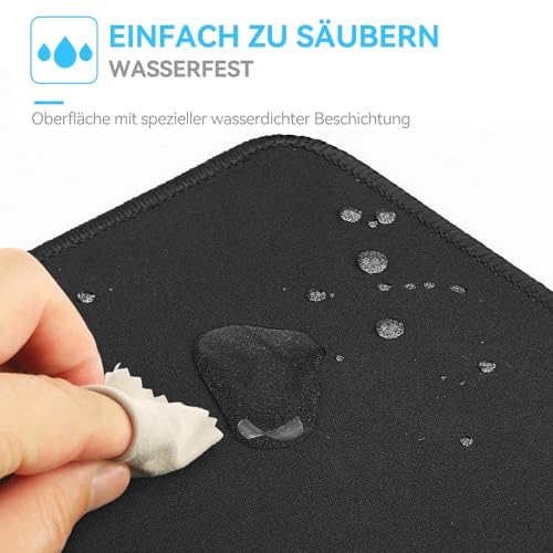 TECKNET Alfombrilla de ratón XXL Speed Gaming, 900 x 400 mm, alfombrilla de escritorio negra, alfombrilla de ratón para gamer, alfombrilla de ratón impermeable, superficie especial mejora la precisión - imagen 6