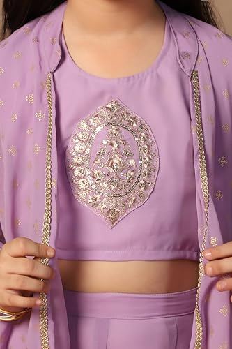 Image of Fashion Dream Girls Georgette Embroidered Palazzo Set|Kids Ethnic Wear|sharara set for girls|Indo Western Set