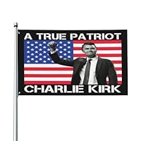 A True Patriott Charlie Kirk Flag Banner Outdoor Tapestry Garden Yard Flag With 2 Grommets