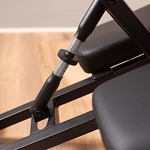 Image of VIVO Kids' Kneeling Chair with 28 x 16 Inch Desk, Young Student Height Adjustable Posture Stool with Tilting Table for Home Study, Max 110 lbs, Black Cushions, Dark Wood Desktop, DESK-KN02D