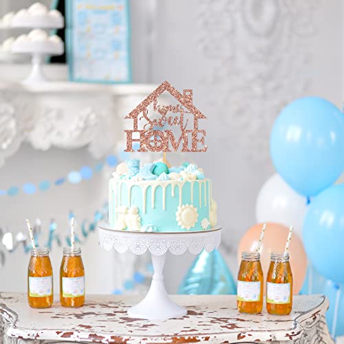 Belrew Home Sweet Home Cake Topper, New Home Cake Decorations, Welcome Home, Family Themed Housewarming Party Supplies, Glittery Rose Gold #TOP1