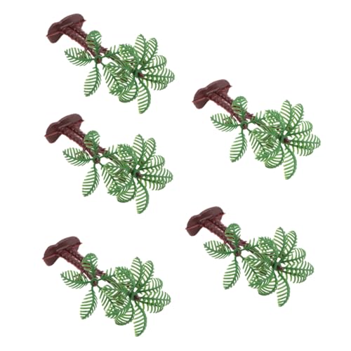 Milisten 50pcs Cocotier Artificiel Décoration de Gâteau Végétale Plantes Aquarium Artificielles en Plastique 8.5 Cm pour Aquarium et Pâtisserie