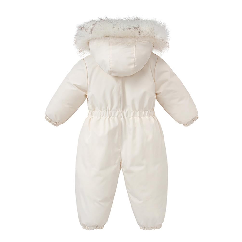 Tuta da Neve da Bambino Inverno Tuta da Sci Pagliaccetto Fodera in Pile Ragazzo Ragazza con Cappuccio Neonato Cappotto Vestiti Cerniera Antivento