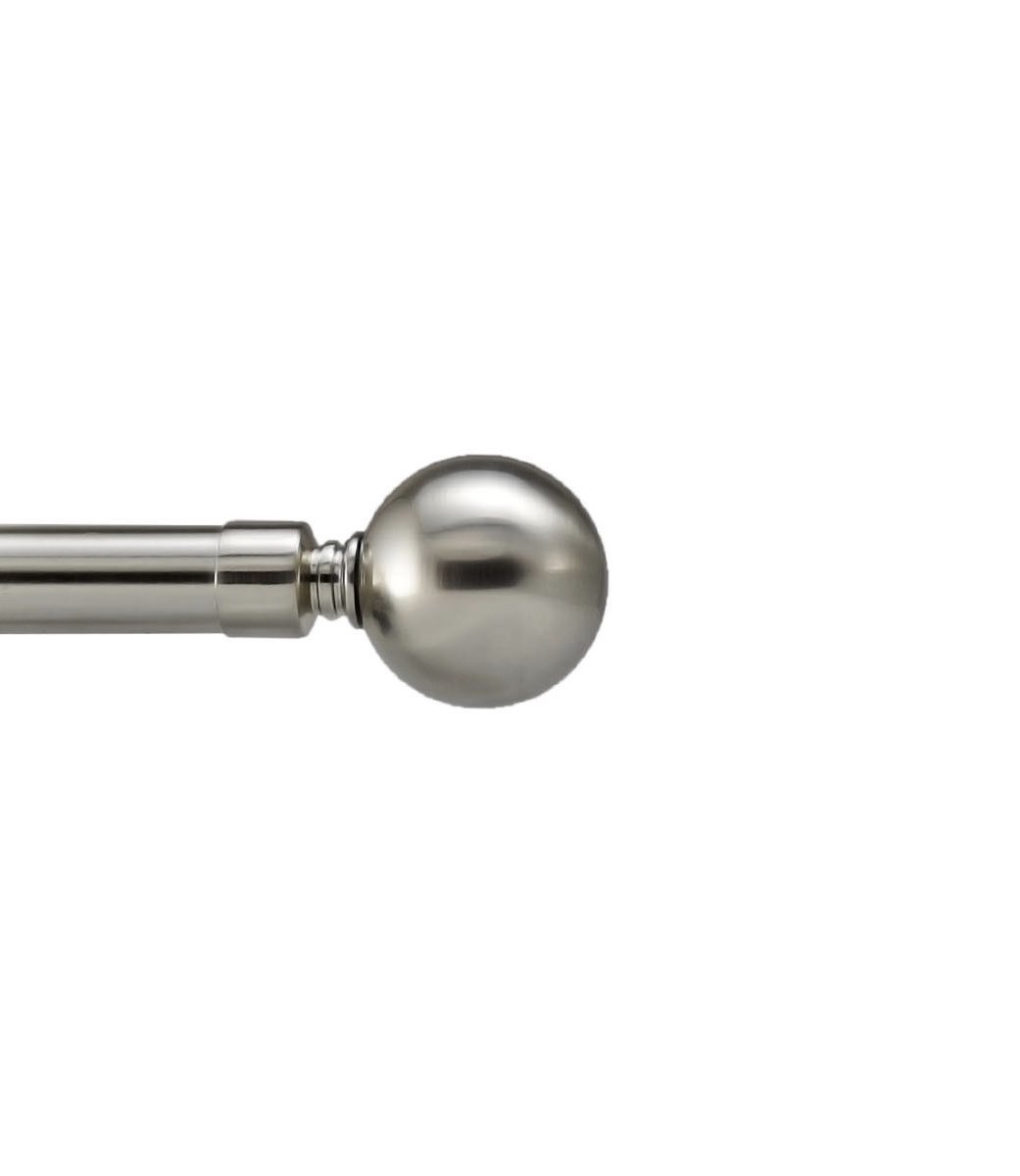 Your Home Online Set Of 2 End Finials For 28mm Curtain Pole Rod Brushed Chrome (Venice Metal Ball Finials)