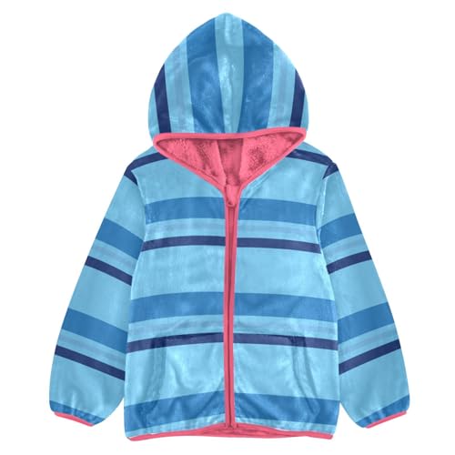 GuoChe Blue Ocean Stripes Boys Sherpa Jacket