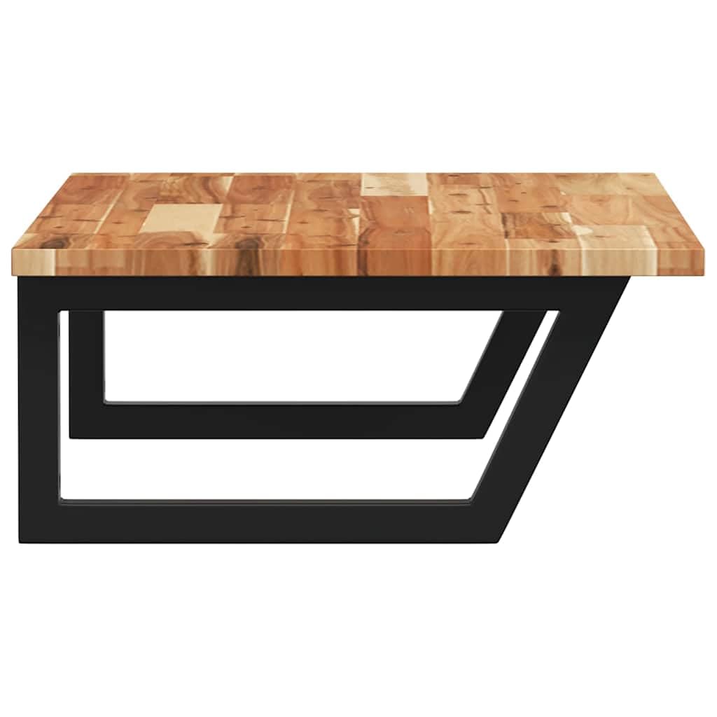 Estantería para lavabo de pared de acero y madera de acacia maciza, estante flotante para baño como estante para lavabo, ahorro de espacio, almacenamiento para cremas y toallas, resistente