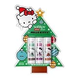 Softlips Limited Edition Hello Kitty Holiday Natural Lip Balm - Chocolate Mint, Gingerbread, Sugar Plum 0.15 oz / 4.2 g