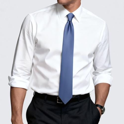 Image of Hi-Tie Men's Extra Long Solid Satin Tie Set 63 Inch /70 Inch Formal Necktie