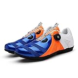 LU-Model Fahrradschuhe Herren MTB Schuhe Radschuhe Rennrad Fahrradschuhe Flat ohne Klicksystem ohne Schuheplatte Blue/Orange/White-41