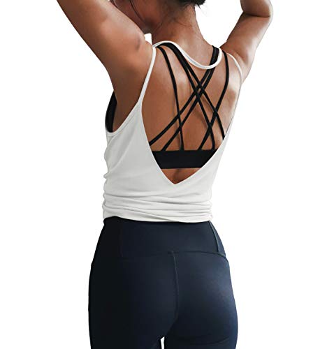 Image of LEXISLOVE Womens Workout Shirts Sexy Open Back Activewear Workout Clothes Sports Yoga Tank Tops