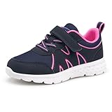 Stelle Girls Sneakers Kids Tennis Shoes with Non-Slip Sole Lightweight Breathable Athletic Sports Running Shoes for Toddler/Little Kid/Big Kid(Navy,13ML)