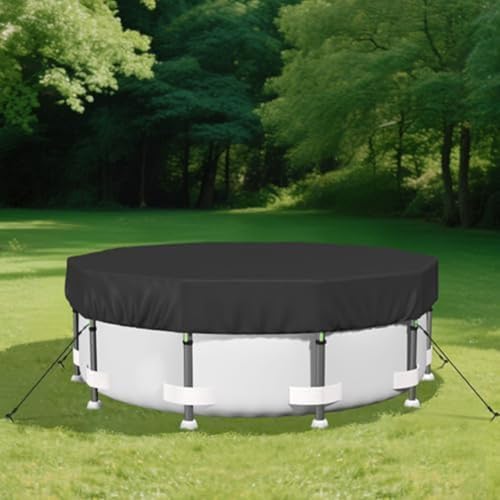 Bâche de protection ronde pour piscine hors sol Oxford 420D extérieure noire 4,6m