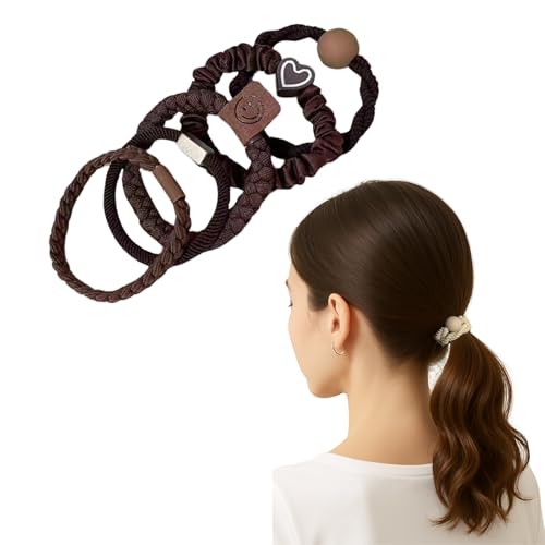 �w�A�S�� 5�{�Z�b�g ������� ���� ���S�� ���C�g�J�[�L/�u���E��/�_�[�N ��l �q�����p ���e�� �Ղ����Ȃ��S�� �V���v�� �؍��� �|�j�[�e�[�� ���f�B�[�X �e�q�����N�R�[�f ARIELLE.R Cute Hair Ties (�_�[�N�u���E��)