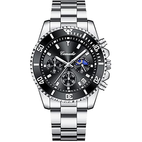 kieyeeno Hombre Reloj Cronógrafo de Cuarzo Acero Inoxidable Cover