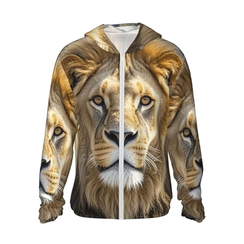 Women's UPF 50+ Sun Protection Hoodie Lion image Sun Shirt Long Sleeve Fishing Shirts for Men Jacket