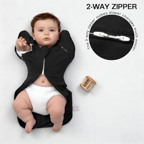 Image of MEXXI Baby Transitional Swaddle, 2 Pack Sleep Sack With Arms Up, 0.5 TOG