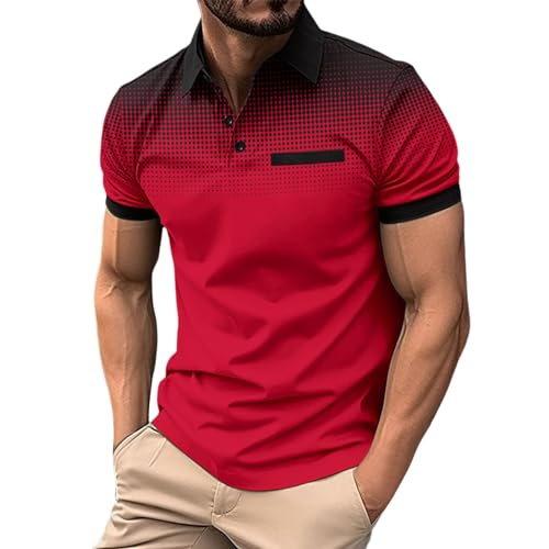 Camisas Polo para Hombre Casaul Clásica Poloshirt Talla Grande Camisetas básicas de Verano Camiseta Slim Fit Moda Ocio Ciclismo Golf Tenis