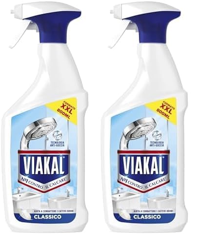 Viakal Classico Spray Per Rimuovere Fino Al 100% Di Calcare Con Tecnologia Anti-gocce (Confezione da 2)