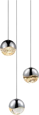 Sonneman 2914.01-MED Contemporary Modern LED Pendant from Grapes¬Æ Collection in Chrome Finish,