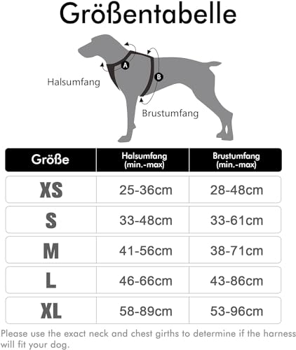 No Pull Hundegeschirr, Verstellbar Atmungsaktiv Reflektierend Weich Gepolstert Hunde Geschirr, Brustgeschirr für Hunde (Grau, L)