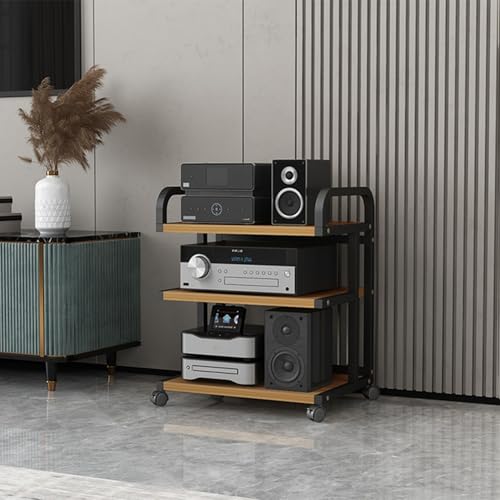 Meuble pour console de tourne-disque noir et bois pour salon
