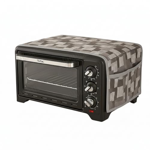 DADADEALS Oven Top Cover for Microwave | Dustproof, Waterproof & Oil-Resistant Kitchen Appliance Cover | Easy to Clean, Reusable & Durable Fabric | Suitable for All Standard Oven Sizes | GREY CHECK