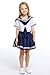 lontakids Girls Sailor Costume Kids Japanese School Uniform Kawaii Cosplay Navy Outfit Dress (Girls, 7-9 Years)