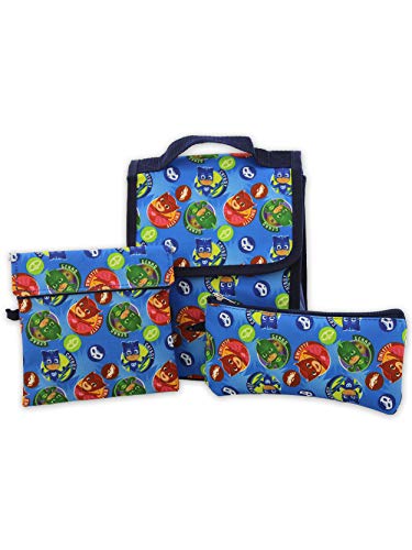 Pj Masks Boys Girls 5 Piece 16 Inch Backpack Lunch Bag And Snack Bag School Set (One Size, Blue/Multi) #TOP4