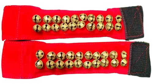 Brass Ghoongru Ankle Bells Velvet Pad for Classical Dance with Ad...