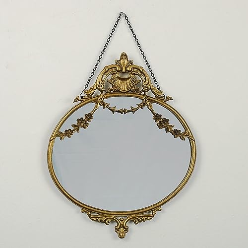 Vintage Gold Mirror With Swags Gift Wall Hanging Home French Decor Gold Floral Frame Gift