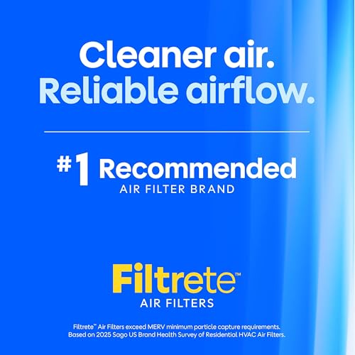 Image of Filtrete 20x20x1 Air Filter, MERV 12, MPR 1500, Allergens, Bacteria & Viruses, 3-Month AC and Furnace Filters, Cleaner Air, Reliable Airflow, 6 HVAC Filters (Actual Size 19.62 x 19.62 x 0.78 in)