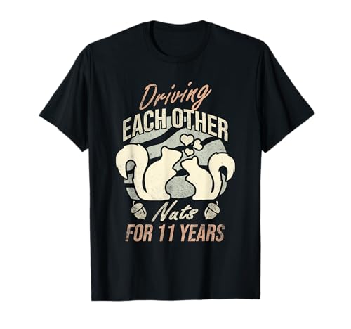 11 th 11-Years Wedding Anniversary Funny Couple For Him Her Camiseta