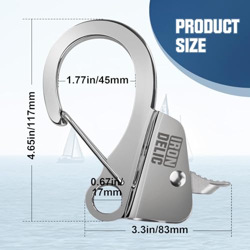 IRONDELIC Stainless Steel Boat Anchor Hook, Quick Release Knotless Anchor System for 3/8\'\'- 5/8\'\' Boat Anchor Rope, Fit for Small Boat Pontoon Kayah, Easy to Use, Holds 9000 lbs - Thumbnail 6