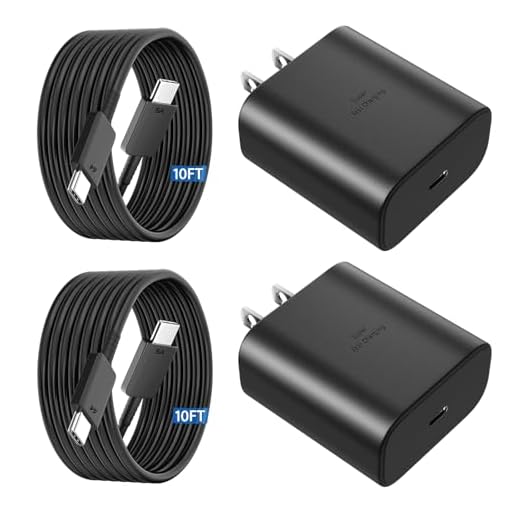 45W Samsung USB-C Super Fast Charger Type C Wall Charger Block with 10FT Android Phone Charger Cable for Samsung Galaxy S23 Ultra/S23/S23+/S22/S22 Ultra/S22+/Note 20/S20/S21, Galaxy Tab S7+/S8+, 2Pack