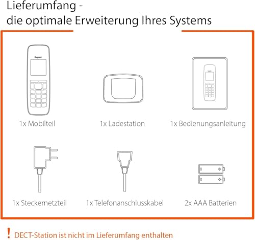 Gigaset AS690HX - DECT-Mobilteil mit Ladeschale - Fritzbox-kompatibel - hochwertiges Schnurloses Telefon für Router und DECT-Basis - kontrastreiches Display, schwarz [Deutsche Version] [Ohne Basis]