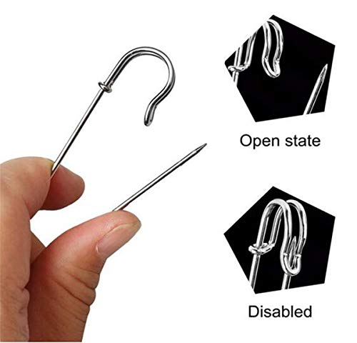 Reachtop Pack Of 30 Large Safety Pins, 2.76" Heavy Duty Blanket Pins Bulk Steel Spring Lock Pins Fasteners For Blankets Crafts Skirts Kilts Brooch Making #TOP1