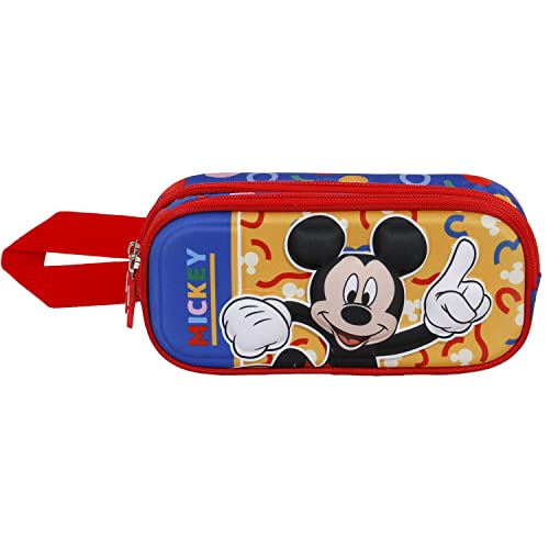 Mickey Mouse Oh Boy-3D Double Pencil Case, Red, 22 x 9.5 cm - Image 2