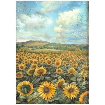 StamperiaA4 Rice Paper Sunflower Art Landscape, Multicolour, One Size